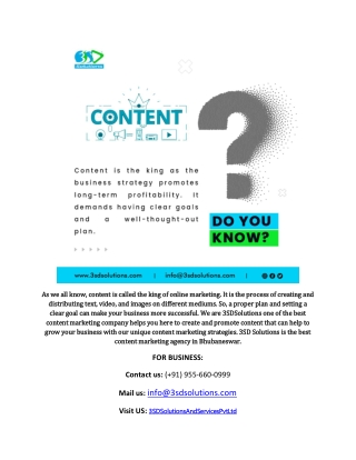 Best content marketing agency in Bhubaneswar