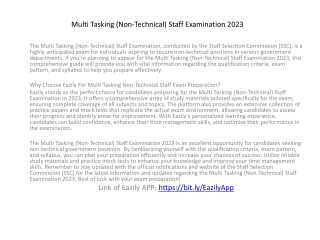 Multi Tasking (Non-Technical) Staff Examination 2023