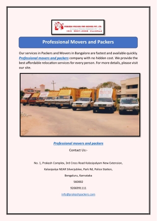 Professional Movers and Packers