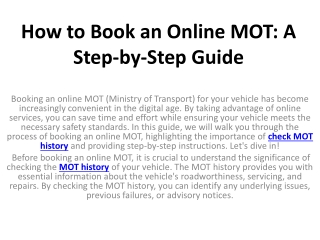 How to Book an Online MOT: A Step-by-Step Guide