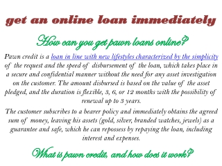 get an online loan immediately
