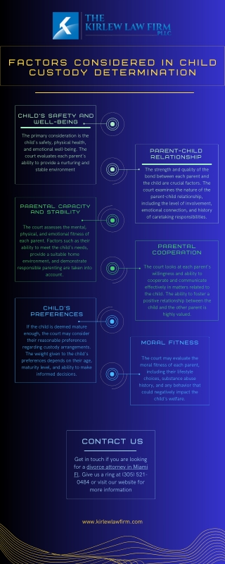 Factors Considered in Child Custody Determination