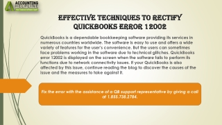 An effective method to troubleshoot QuickBooks error 12002