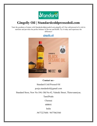 Gingelly Oil  Standardcoldpressedoil