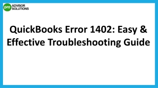 Easy Troubleshooting Guide To Resolve QuickBooks Error 1402