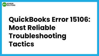 An Easy Way To Quickly Resolve quickbooks error 15106