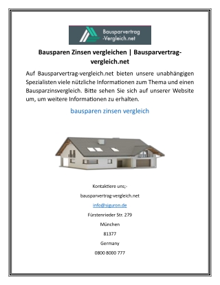 Bausparen Zinsen vergleichen  Bausparvertrag-vergleich.net