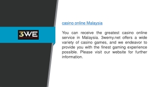 Casino Online Malaysia 3wemy.net