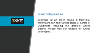 Casino Malaysia Online 3wemy.net