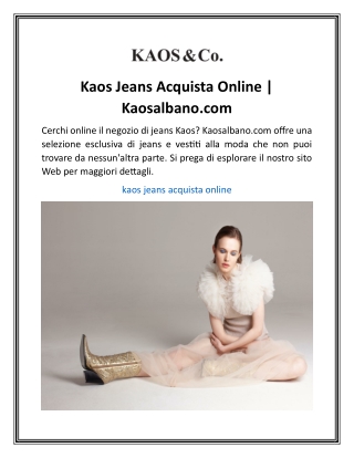 Kaos Jeans Acquista Online  Kaosalbano.com