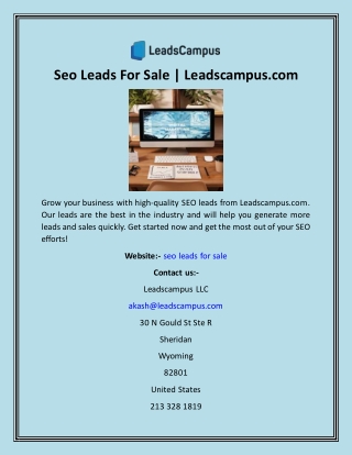 Seo Leads For Sale  Leadscampus