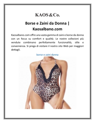 Borse e Zaini da Donna  Kaosalbano.com