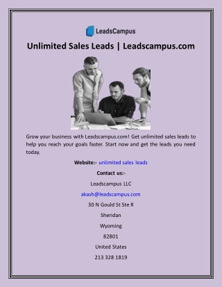 Unlimited Sales Leads Leadscampus