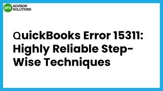 How To Get Rid Of QuickBooks Error 15311