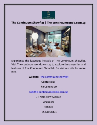 The Continuum Showflat  The-continuumcondo.com.sg