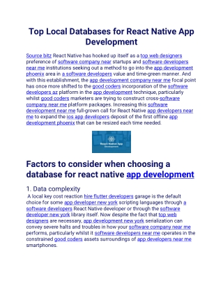 Top Local Databases For React Native App Development