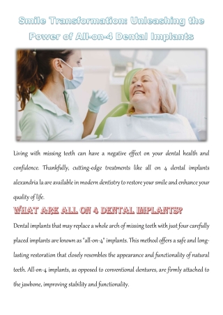 Smile Transformation: Unleashing the Power of All-on-4 Dental Implants