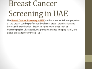 Breast Cancer Screening in UAE