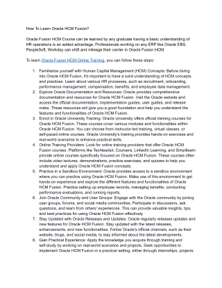 How to learn Oracle HCM Fusion_
