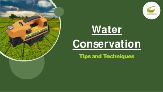 Water Conservation Tips and Technique