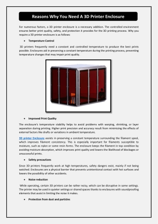 Reasons Why You Need A 3D Printer Enclosure