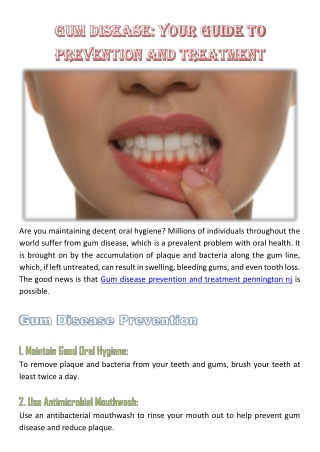 Gum Disease: Your Guide to Prevention and Treatment