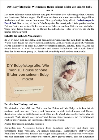 DIY Babyfotografie: Wie man zu Hause schöne Bilder von seinem Baby macht