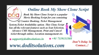 Book My Show Clone Script - DOD IT SOLUTIONS