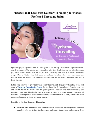 Enhance Your Look with Eyebrow Threading in Fresno's Preferred Threading Salon