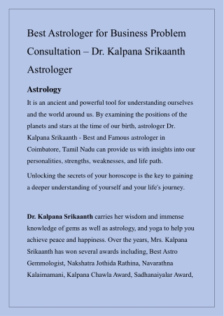 4. Business Solutions - Dr. Kalpana Srikaanth