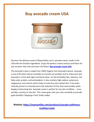 Buy avocado cream USA