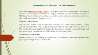 Signature Global City 93 Gurgaon