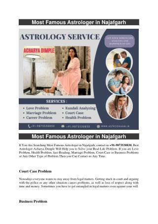 Most Famous Astrologer in Najafgarh   91-9873530830