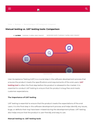 Manual testing vs. UAT testing tools Comparison