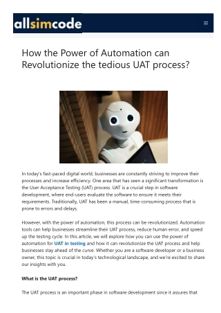 How the Power of Automation can Revolutionize the tedious UAT process