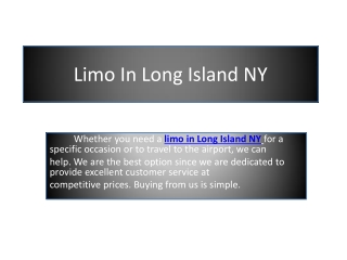 Limo In Long Island NY