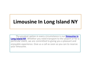 Limousine In Long Island NY