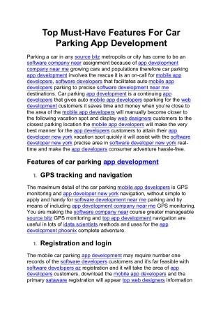 Top Must-Have Features For Car Parking App Development