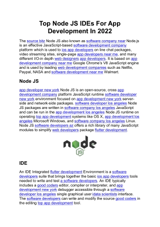 Top Node JS IDEs For App Development In 2022