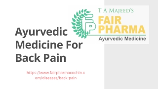 Ayurvedic Medicine For Back Pain