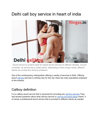 Delhi call boy service in heart of india