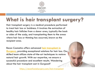 Best Hair Transplant Surgeon in Gurgaon  RECON