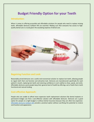 Budget Friendly Option for your Teeth