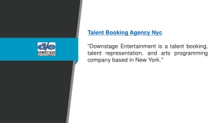 Talent Booking Agency NYC  Downstageent.com