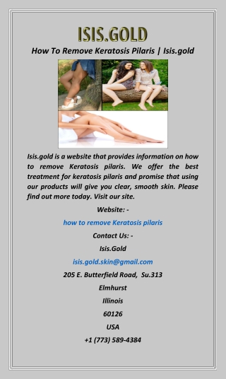 How To Remove Keratosis Pilaris  Isis.gold