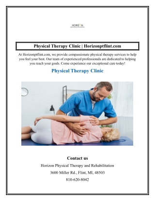 Physical Therapy Clinic  Horizonptflint.com