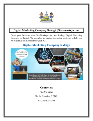 Digital Marketing Company Raleigh  Site-monkeys.com