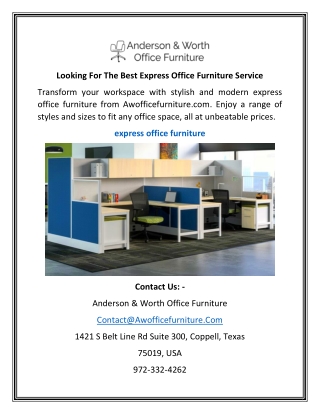 Looking For The Best Express Office Furniture Service