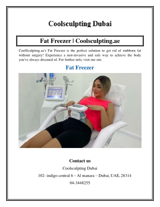 Fat Freezer  Coolsculpting.ae