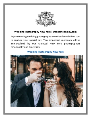 Wedding Photography New York | Danilamednikov.com